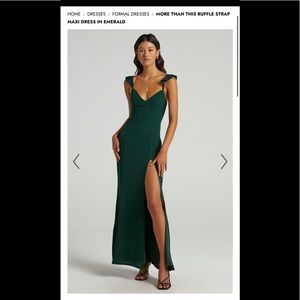 Showpo ruffle strap maxi dress in emerald